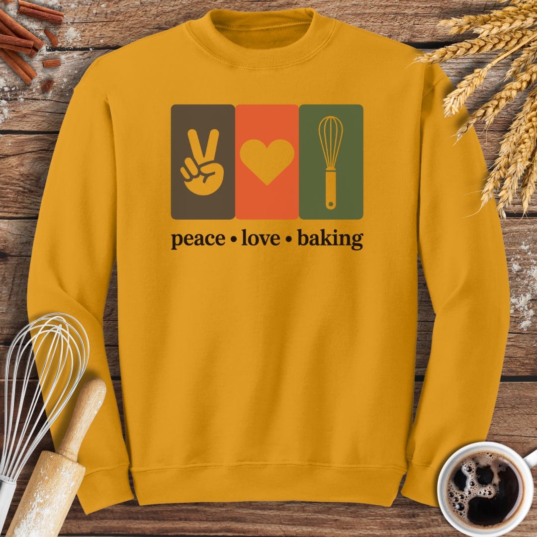 Peace Love Baking Sweatshirt Baking Threads