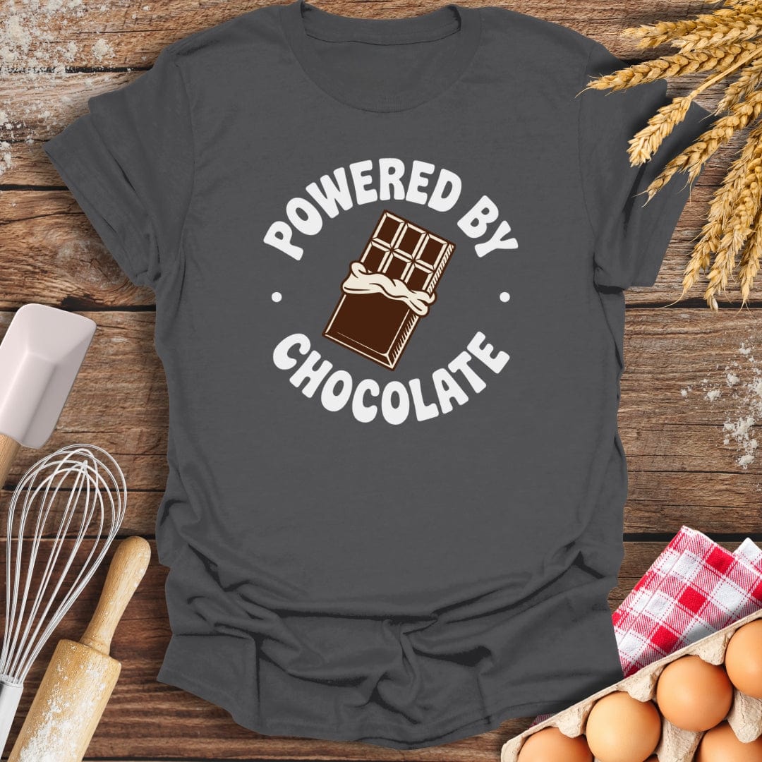 Powered By Chocolate T-Shirt Charcoal / S Baking Threads
