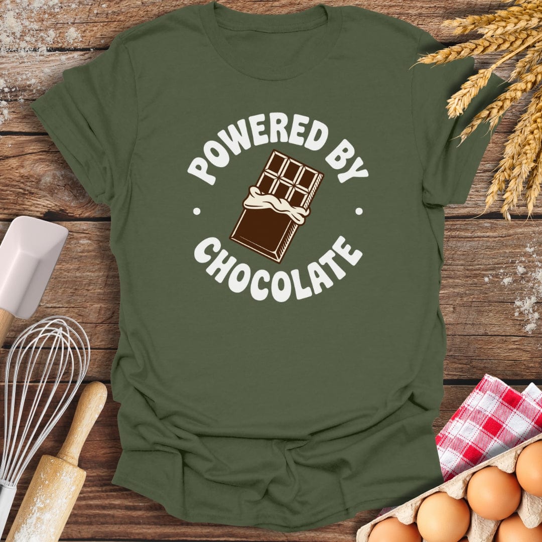 Powered By Chocolate T-Shirt Military Green / S Baking Threads