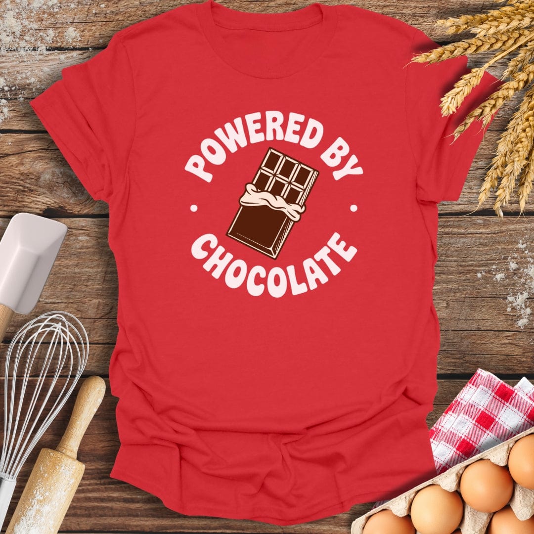 Powered By Chocolate T-Shirt Red / S Baking Threads