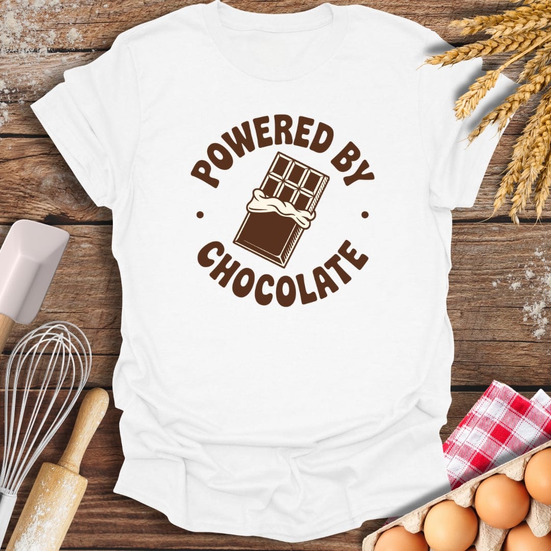 Powered By Chocolate T-Shirt White / S Baking Threads