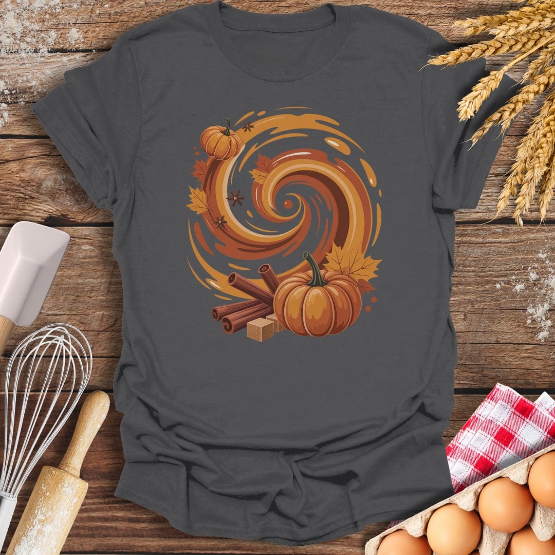 Pumpkin Spice Vortex T-Shirt Charcoal / S Baking Threads