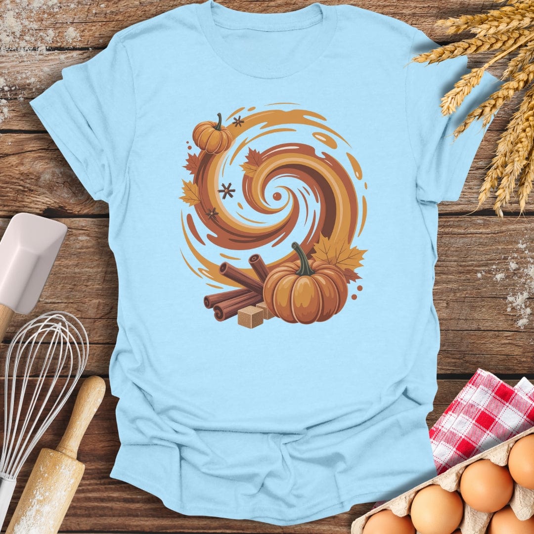 Pumpkin Spice Vortex T-Shirt Light Blue / S Baking Threads