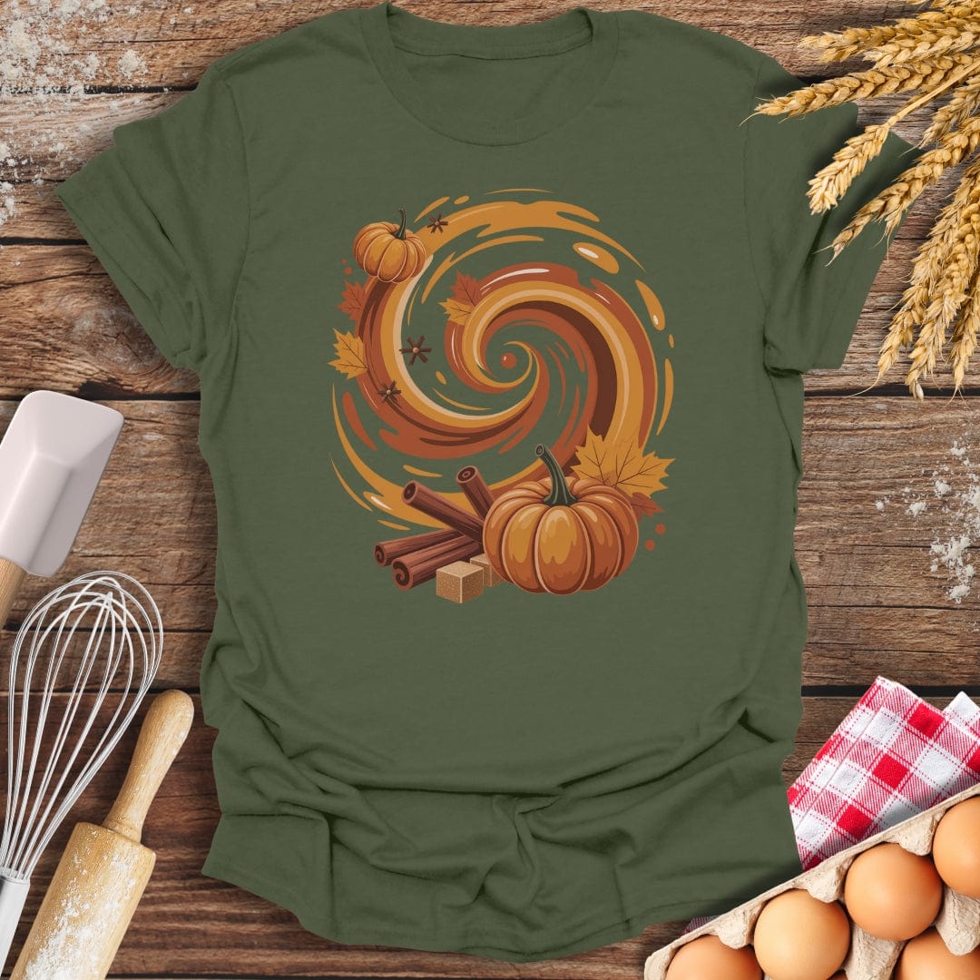 Pumpkin Spice Vortex T-Shirt Military Green / S Baking Threads