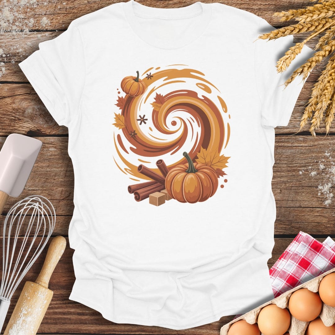 Pumpkin Spice Vortex T-Shirt White / S Baking Threads