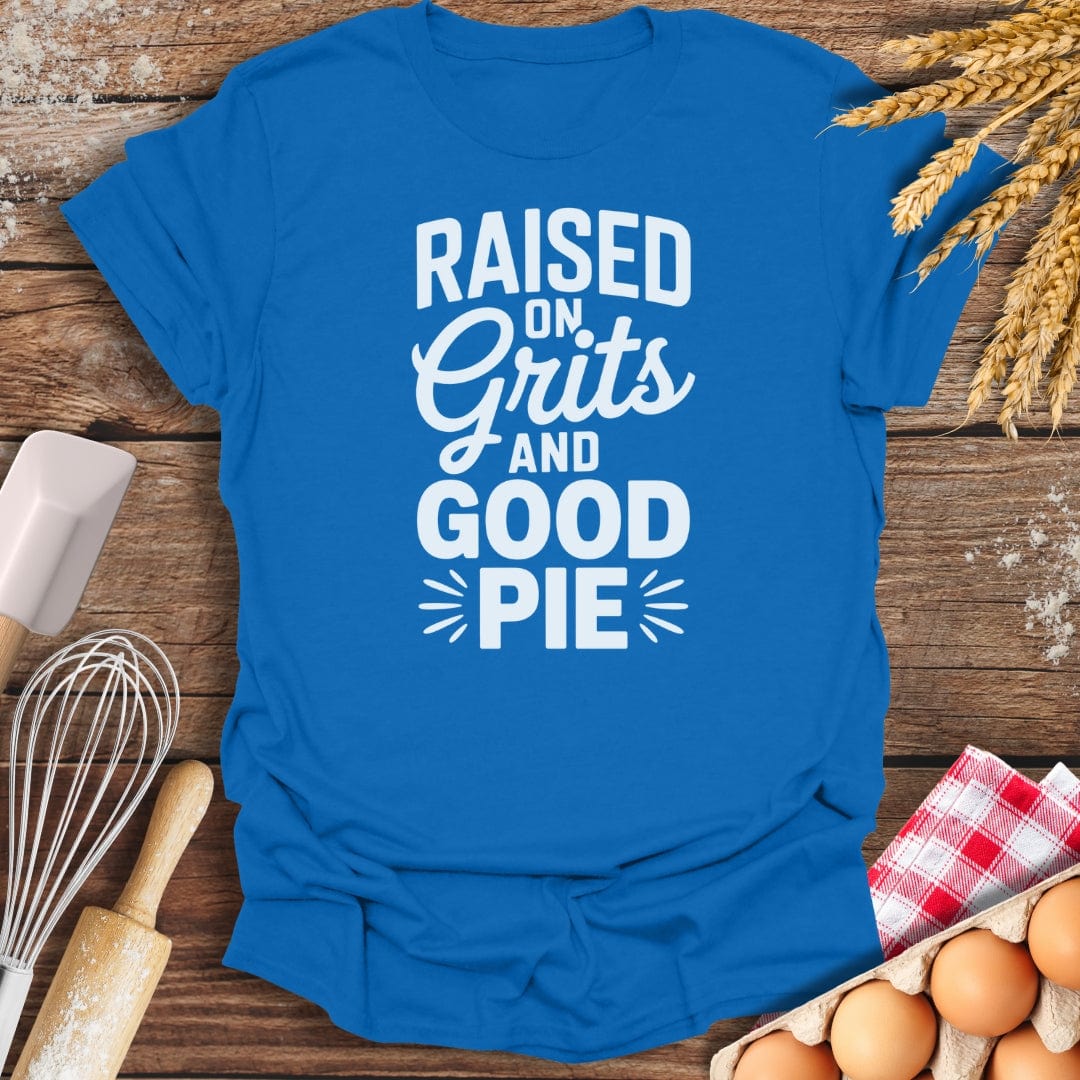 Raised on Grits & Good Pie T-Shirt Royal / S Baking Threads