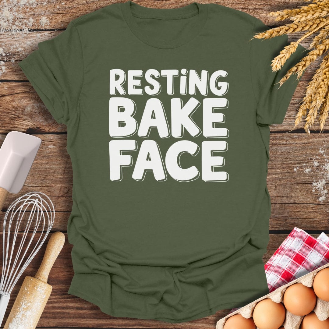 Resting Bake Face T-Shirt Military Green / S Baking Threads