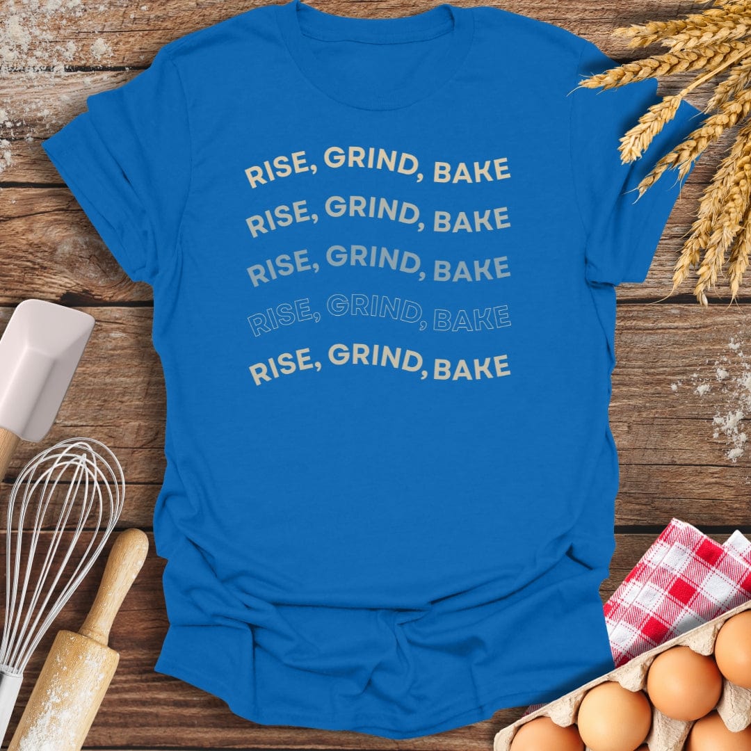 Rise, Grind, Bake T-Shirt Royal / S Baking Threads
