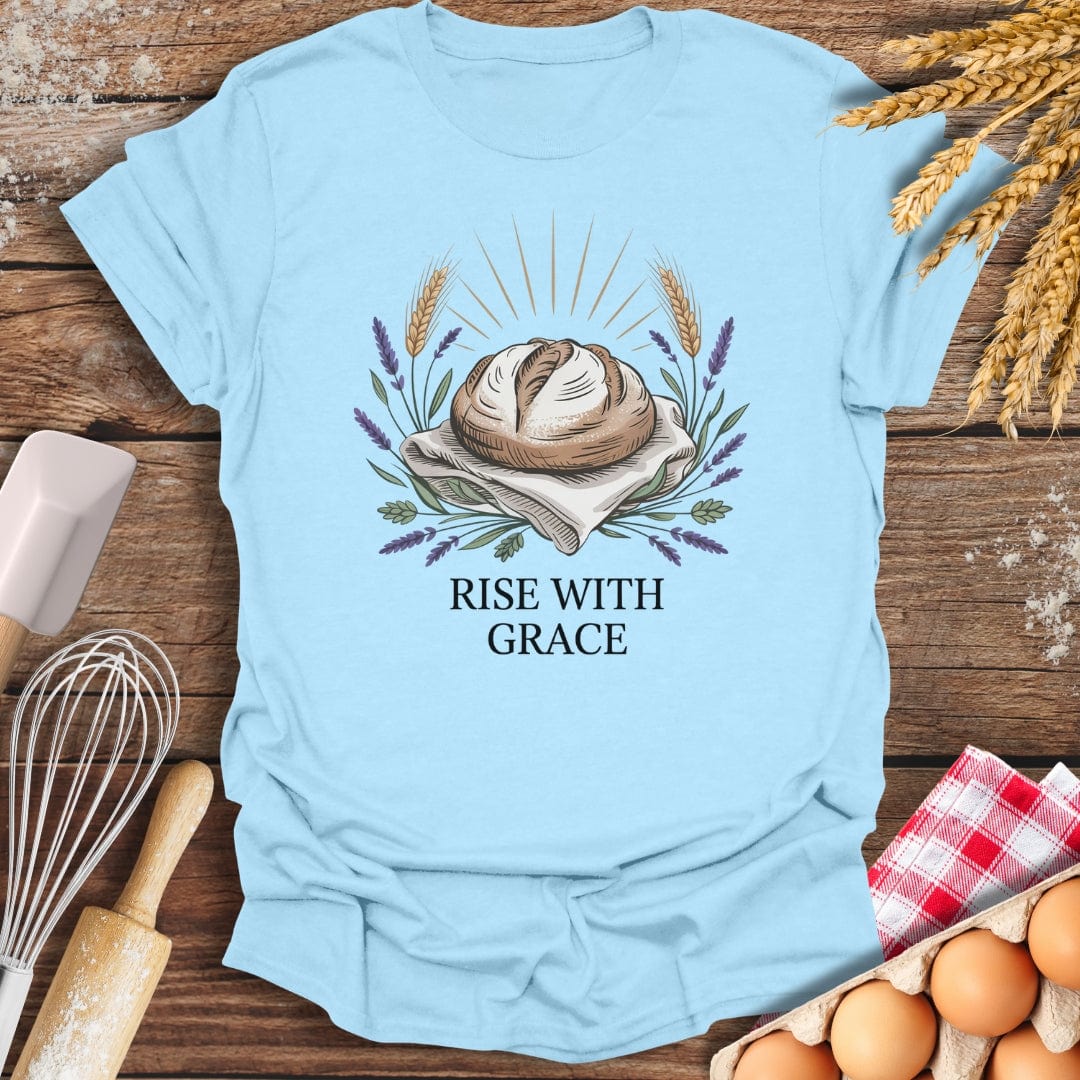 Rise With Grace T-Shirt Light Blue / S Baking Threads