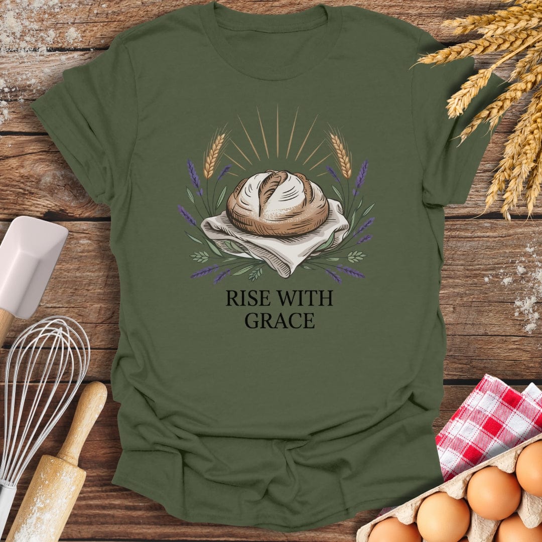 Rise With Grace T-Shirt Military Green / S Baking Threads