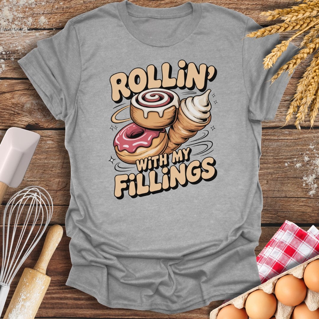 Rollin' With My Fillings T-Shirt Sport Grey / S Baking Threads