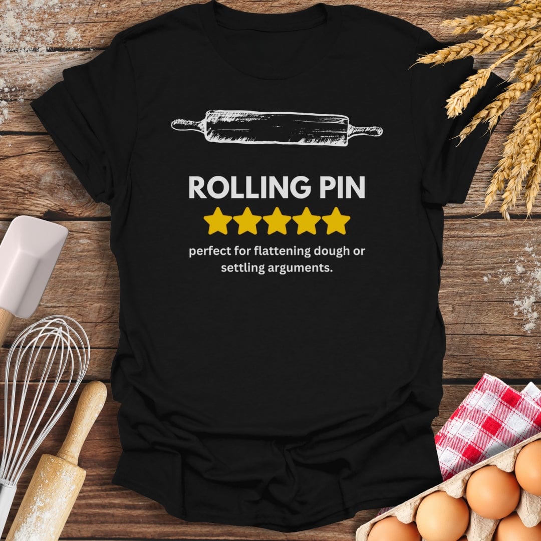 Rolling Pin: 5 Star Review T-Shirt Black / S Baking Threads