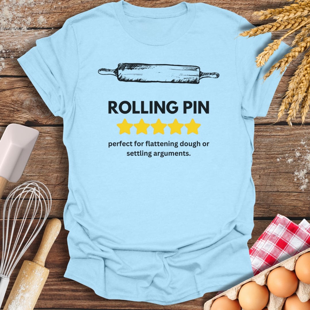 Rolling Pin: 5 Star Review T-Shirt Light Blue / S Baking Threads