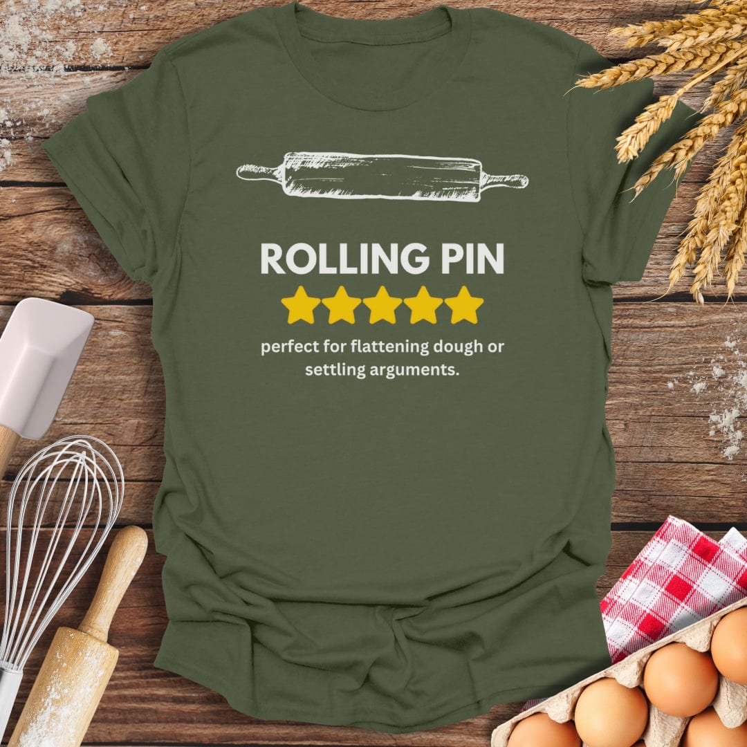 Rolling Pin: 5 Star Review T-Shirt Military Green / S Baking Threads