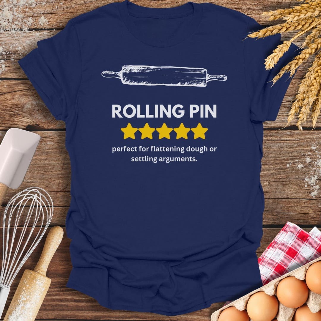 Rolling Pin: 5 Star Review T-Shirt Navy / S Baking Threads