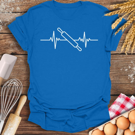 Rolling Pin EKG T-Shirt Royal / S Baking Threads