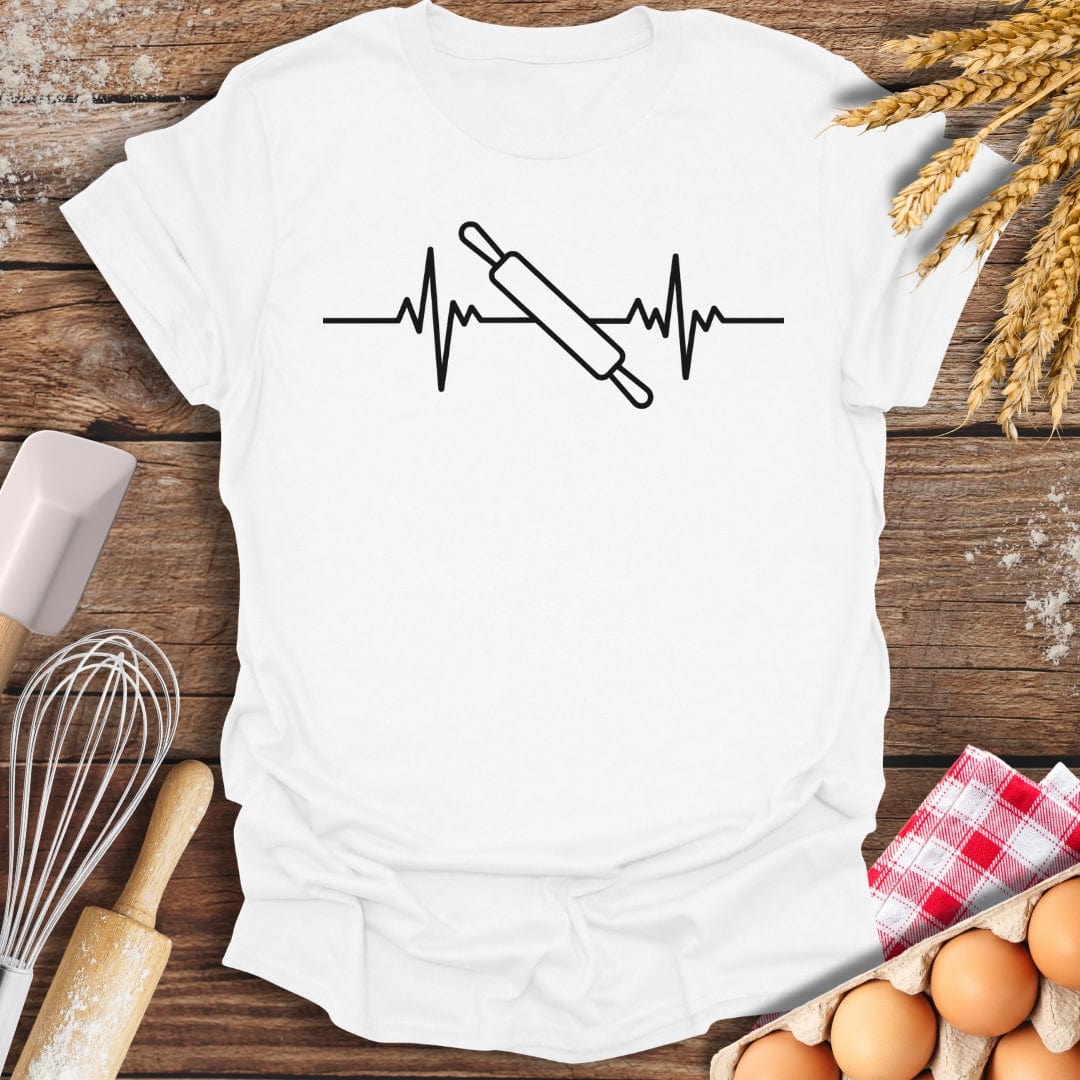 Rolling Pin EKG T-Shirt White / S Baking Threads