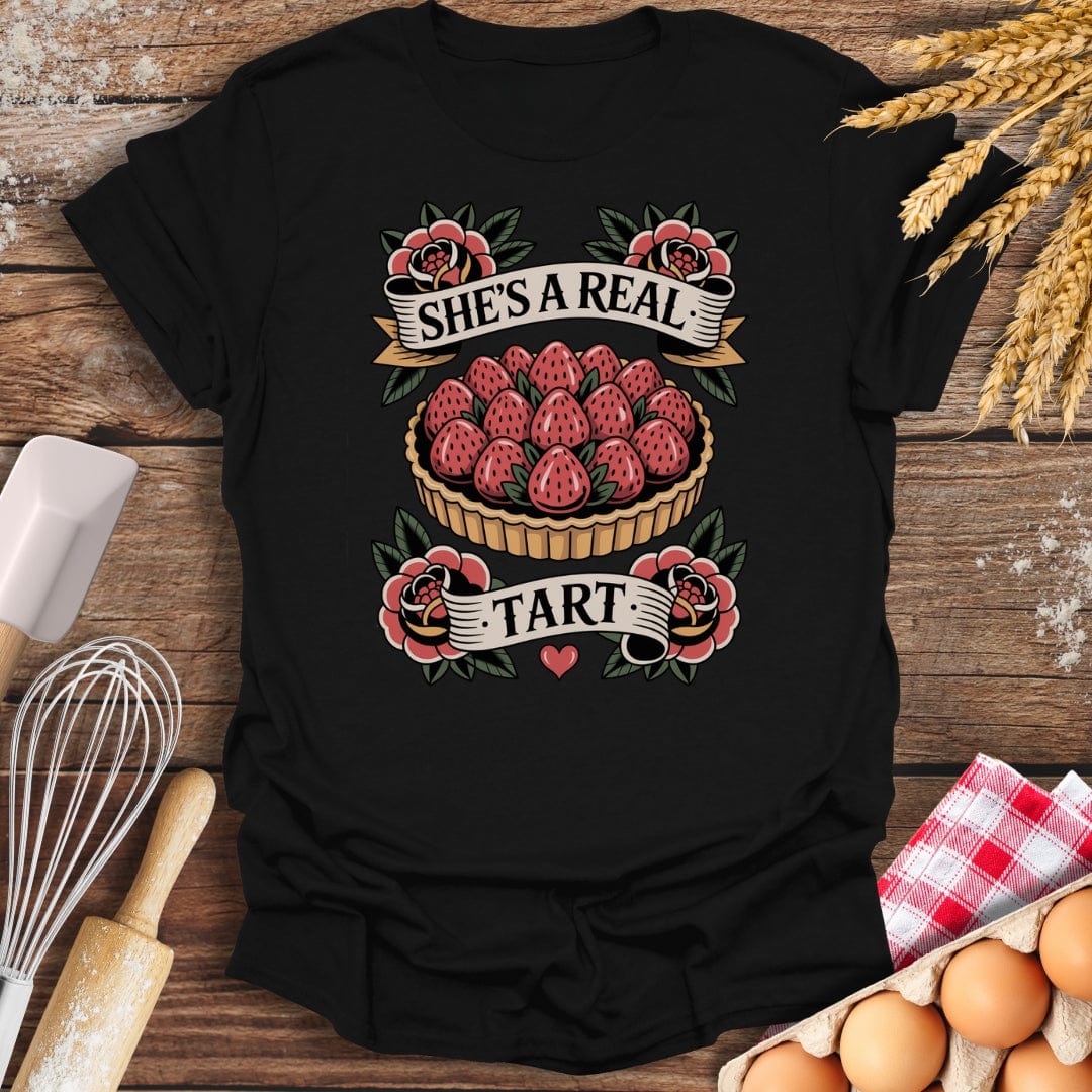 She's A Real Tart T-Shirt Black / S Baking Threads