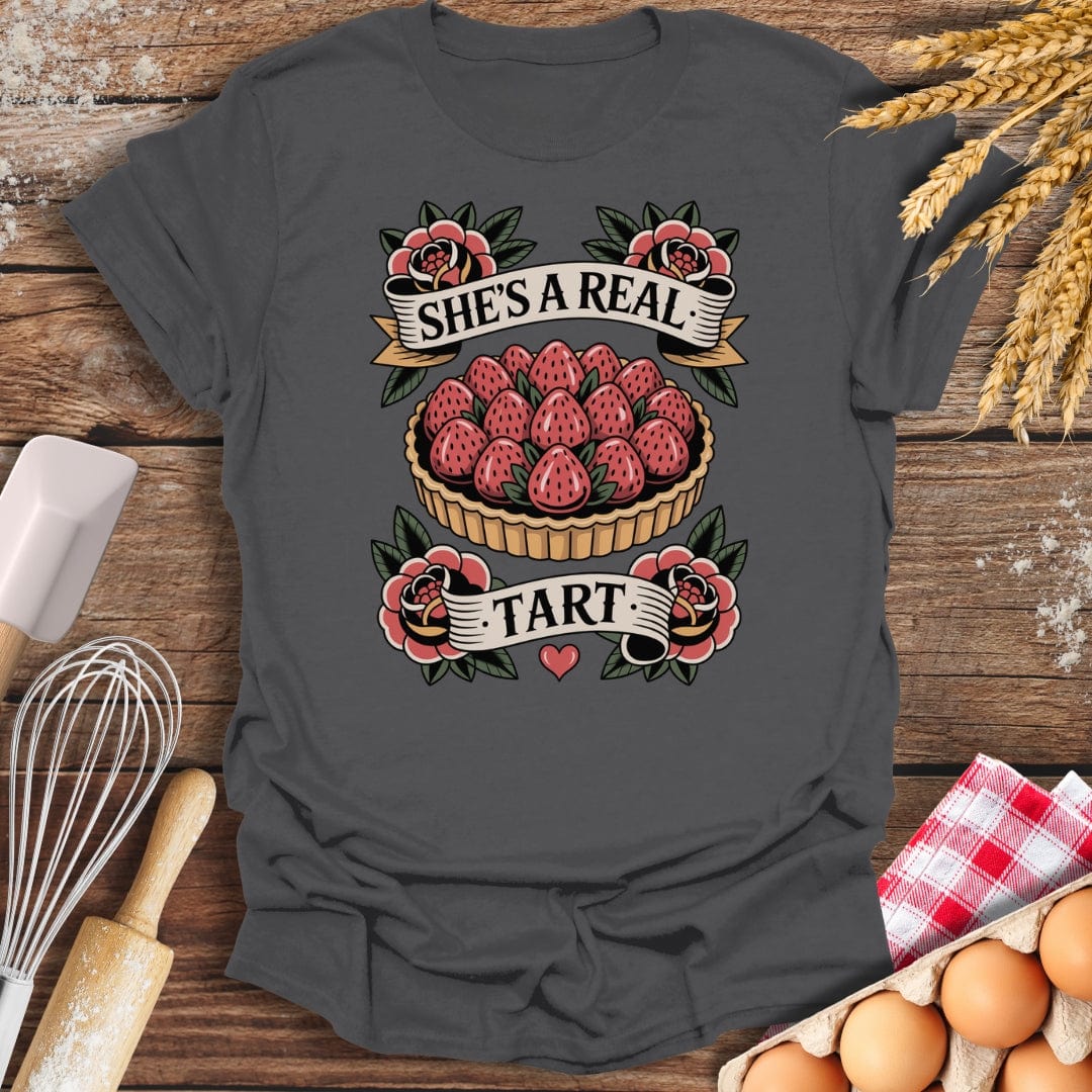 She's A Real Tart T-Shirt Charcoal / S Baking Threads