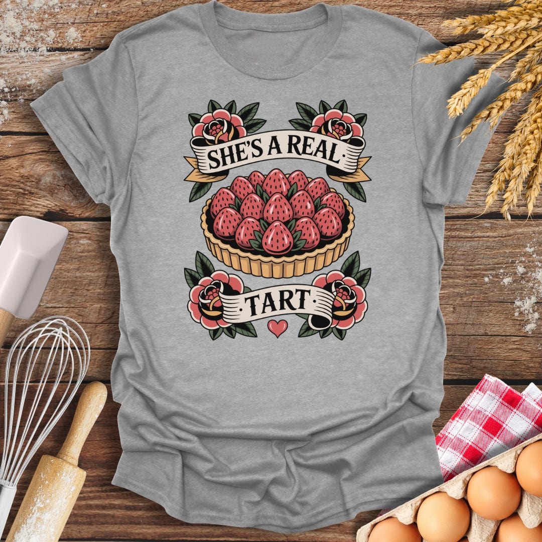 She's A Real Tart T-Shirt Sport Grey / S Baking Threads