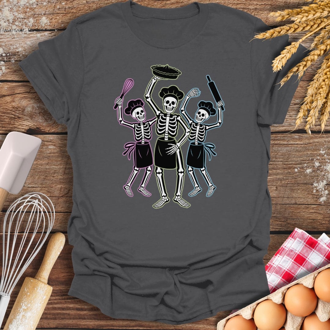 Skeleton Bakers Party T-Shirt Charcoal / S Baking Threads