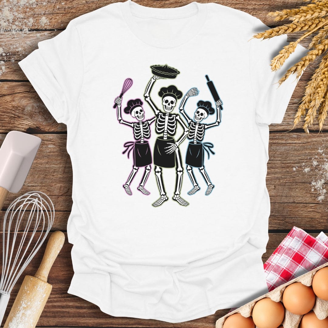 Skeleton Bakers Party T-Shirt White / S Baking Threads