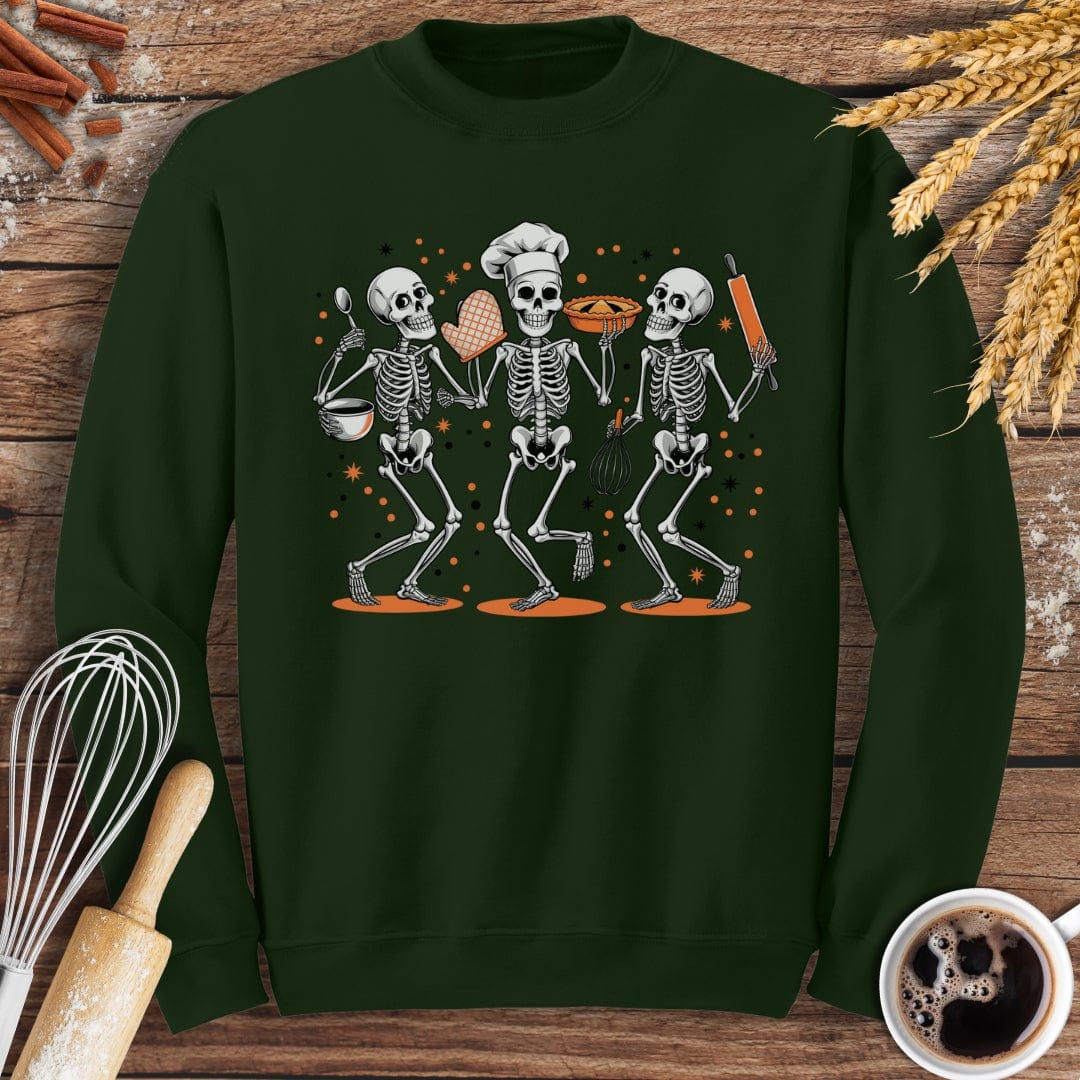 Skeletons Baking Sweatshirt Forest Green / S Baking Threads