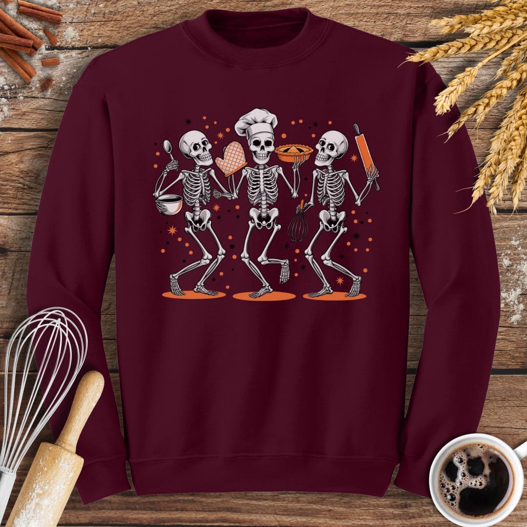 Skeletons Baking Sweatshirt Maroon / S Baking Threads