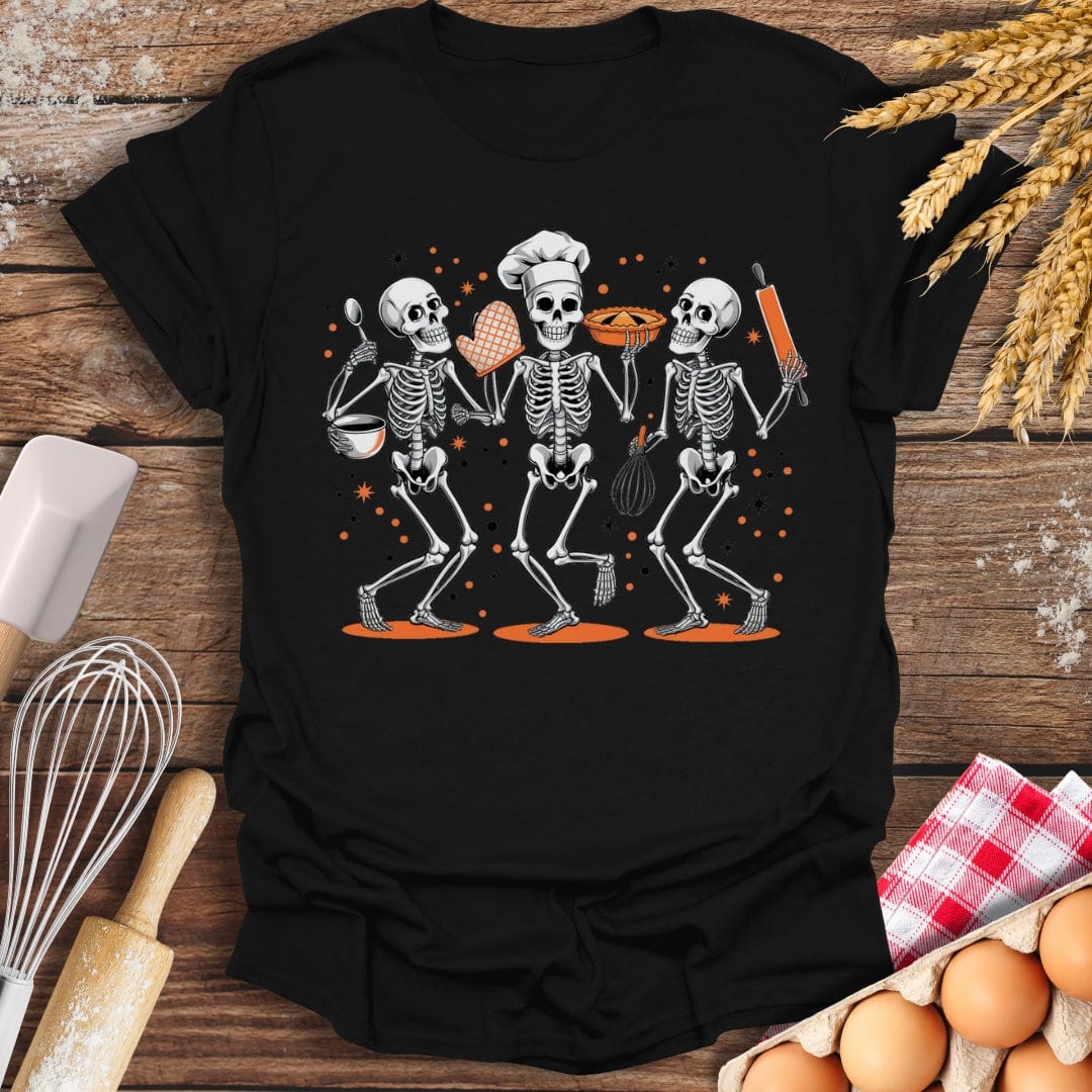 Skeletons Baking T-Shirt Black / S Baking Threads