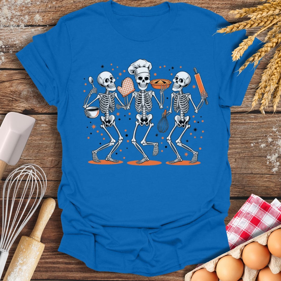 Skeletons Baking T-Shirt Royal / S Baking Threads