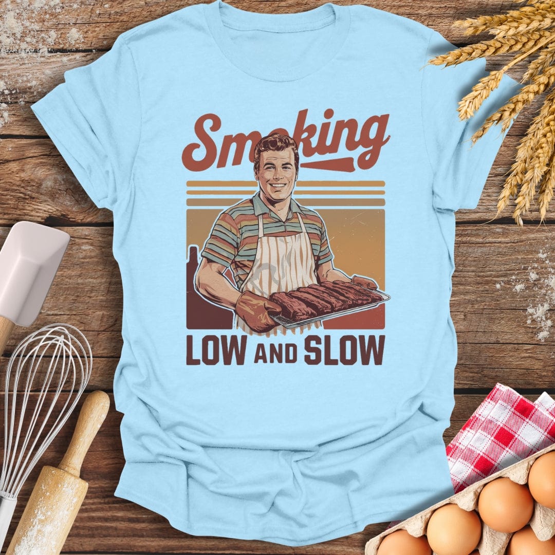 Smoking Low And Slow T-Shirt Light Blue / S Baking Threads