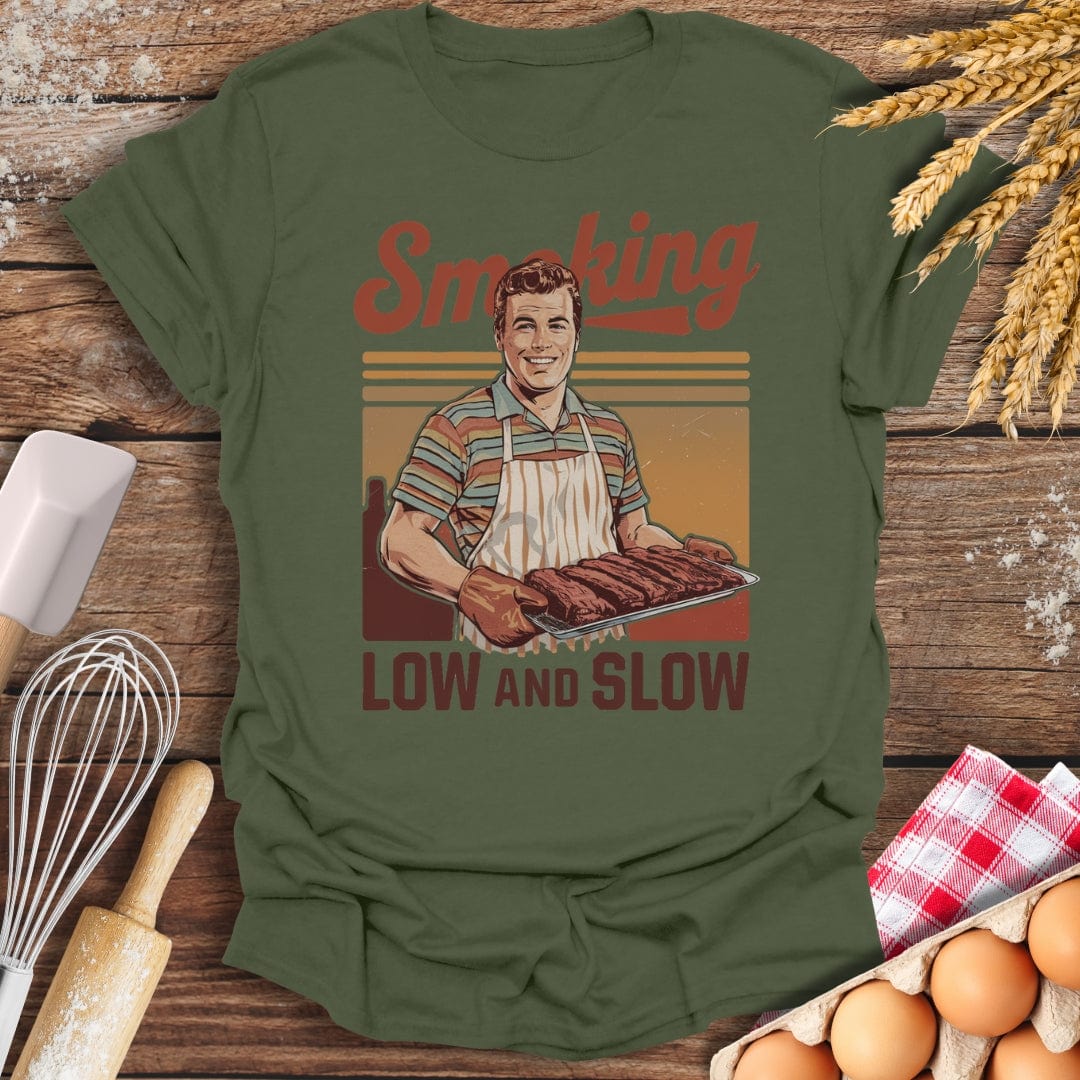 Smoking Low And Slow T-Shirt Military Green / S Baking Threads