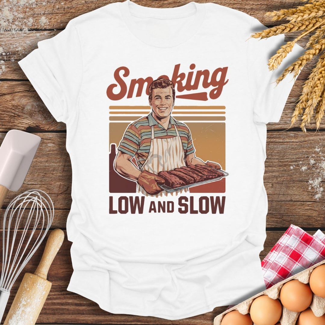 Smoking Low And Slow T-Shirt White / S Baking Threads