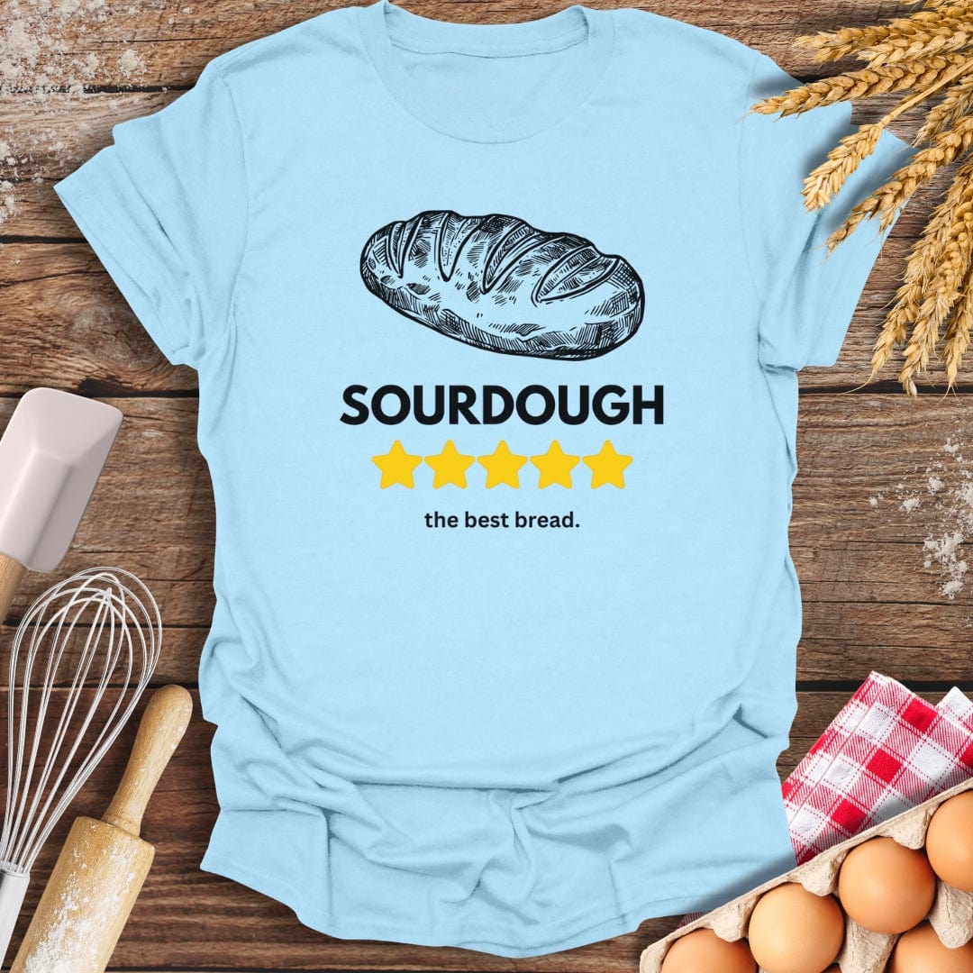Sourdough: 5 Star Review T-Shirt Light Blue / S Baking Threads