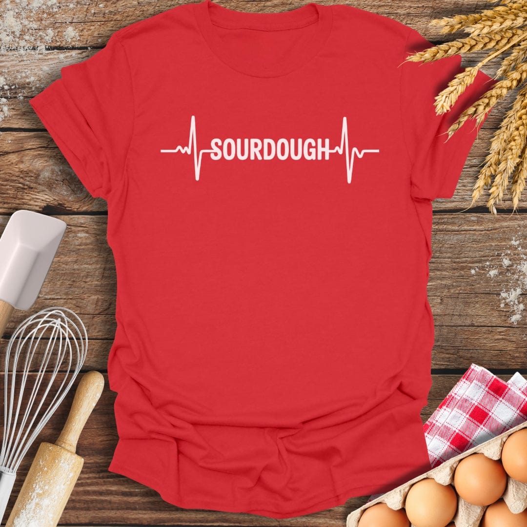 Sourdough EKG T-Shirt Red / S Baking Threads