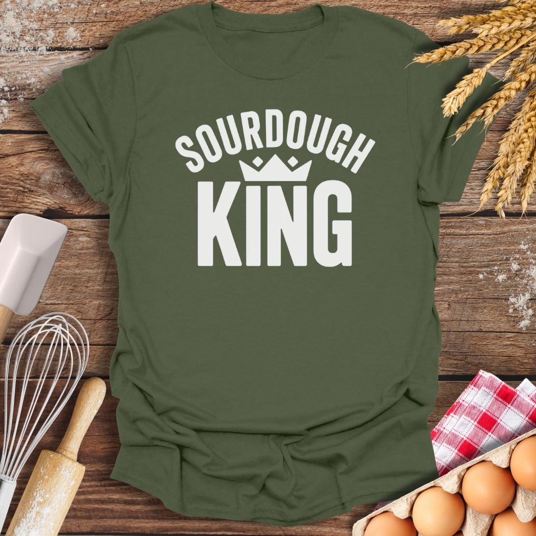 Sourdough King T-Shirt Military Green / S Baking Threads