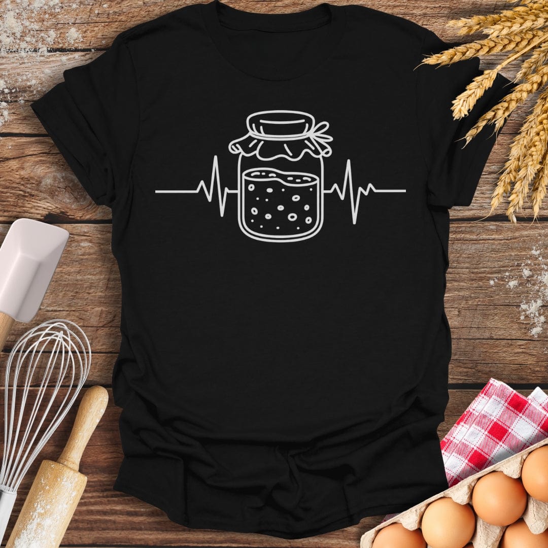 Sourdough Starter EKG T-Shirt Black / S Baking Threads