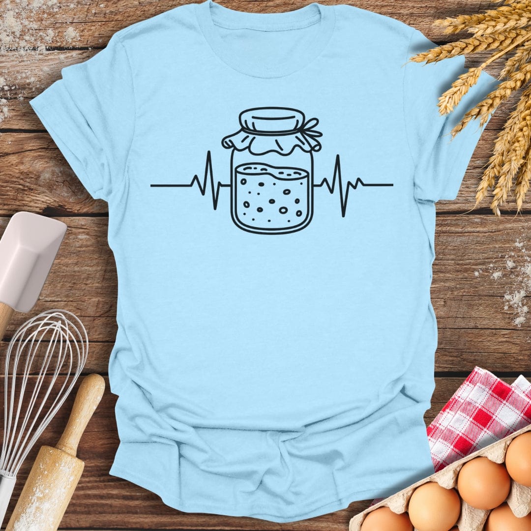 Sourdough Starter EKG T-Shirt Light Blue / S Baking Threads