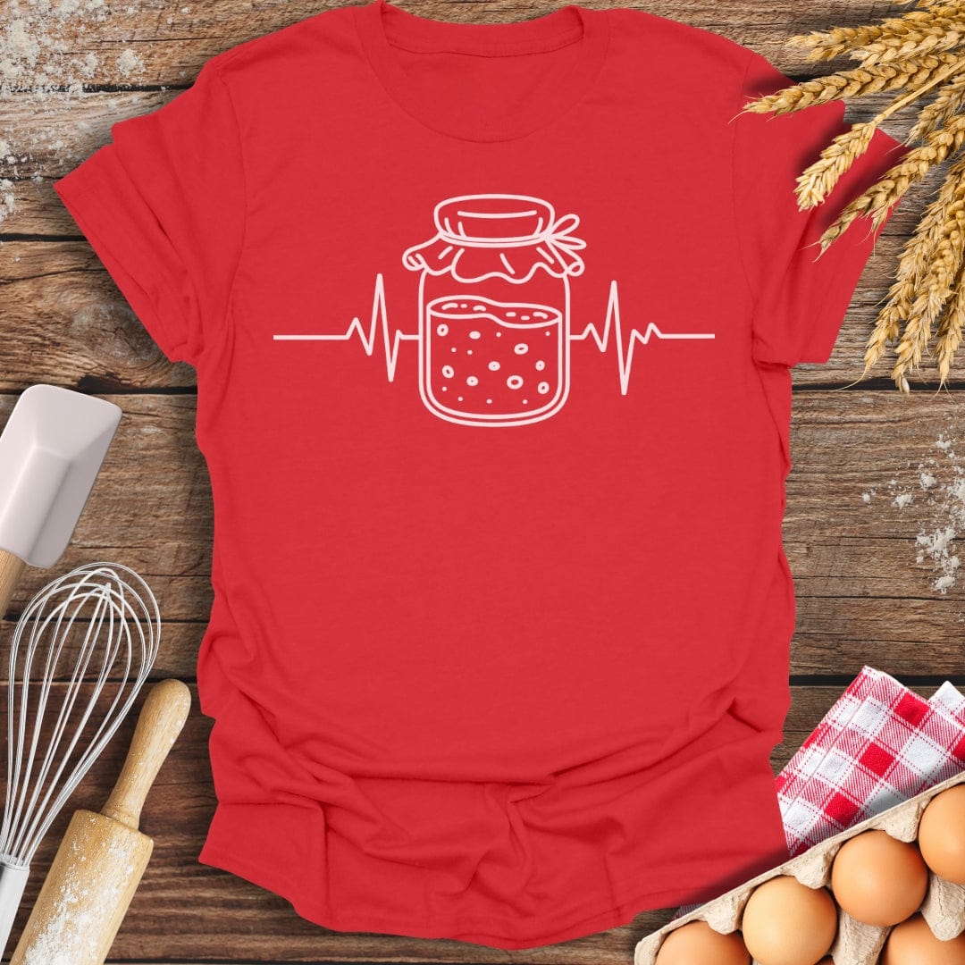 Sourdough Starter EKG T-Shirt Red / S Baking Threads