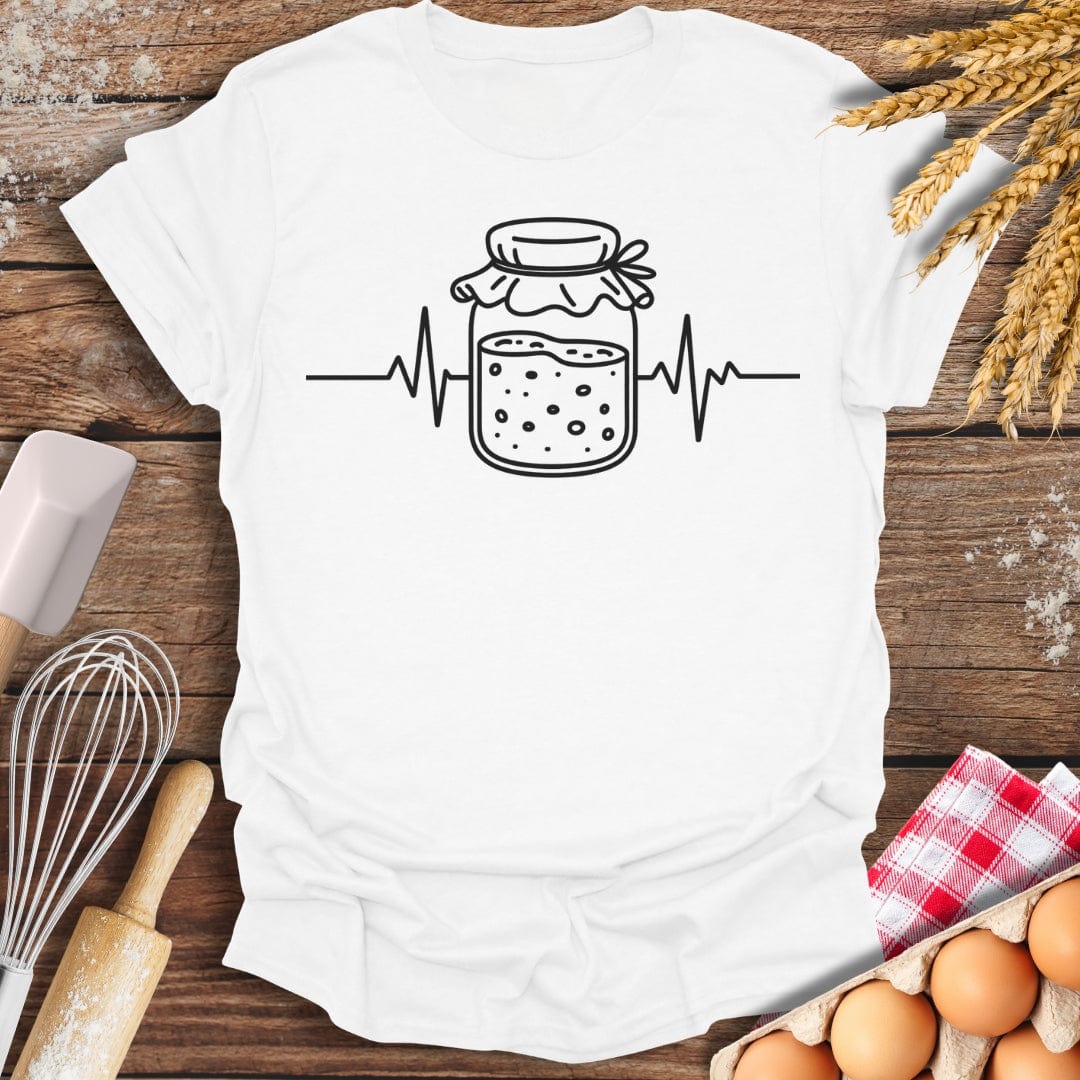 Sourdough Starter EKG T-Shirt White / S Baking Threads