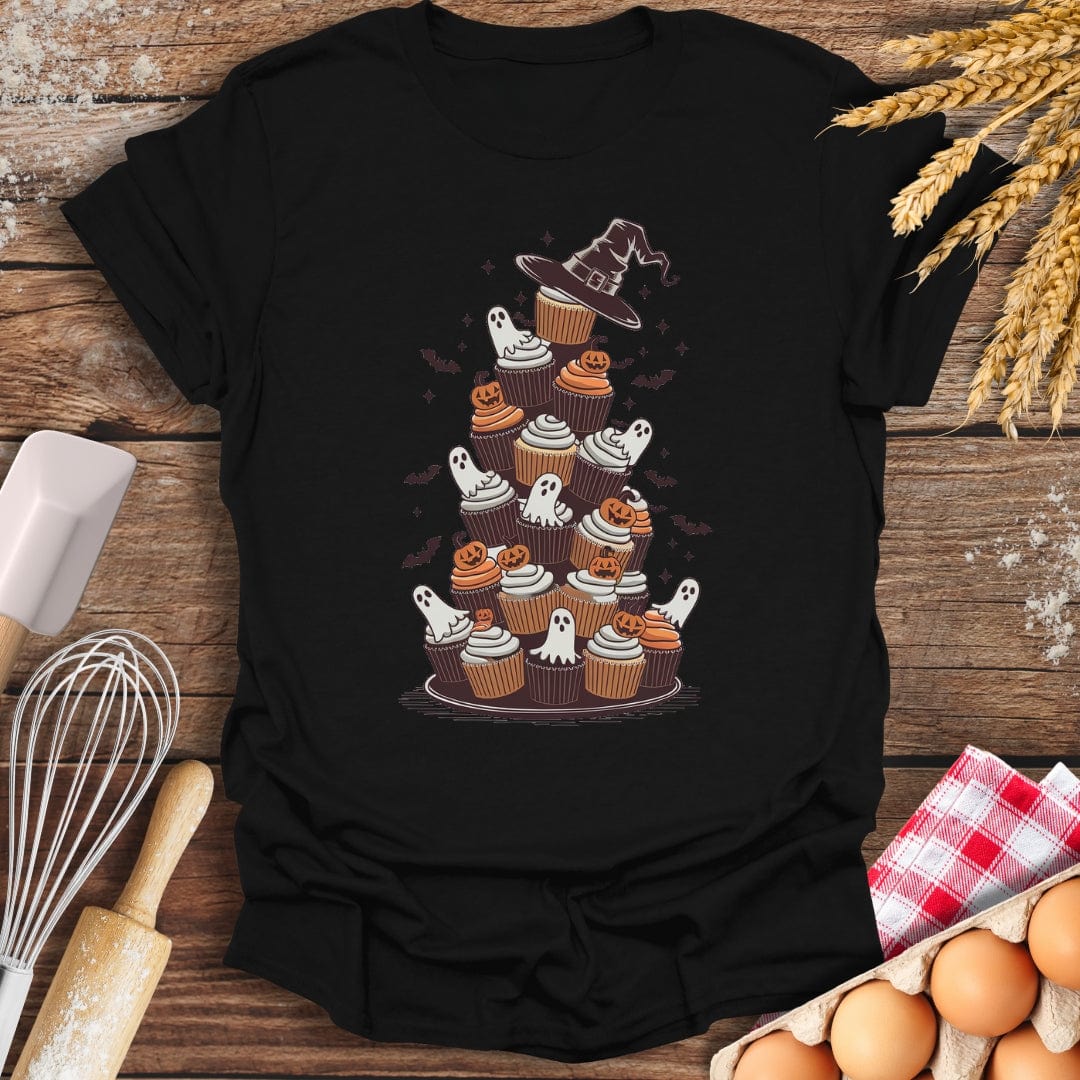Spooky Cupcake Tower T-Shirt Black / S Baking Threads