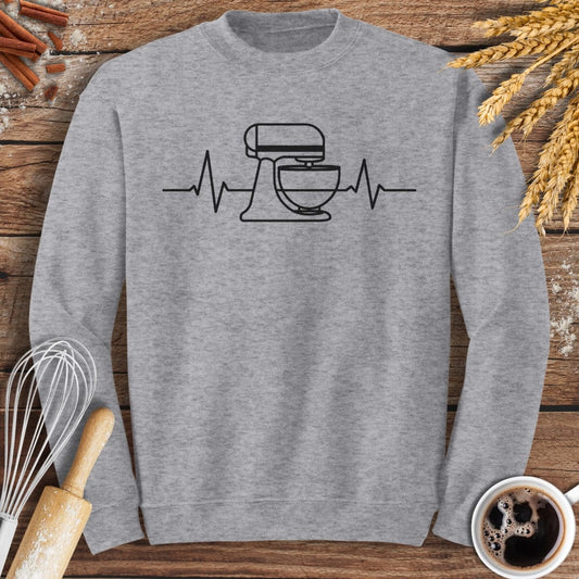 Stand Mixer EKG Sweatshirt Baking Threads