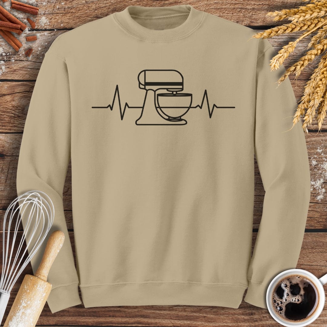 Stand Mixer EKG Sweatshirt Baking Threads