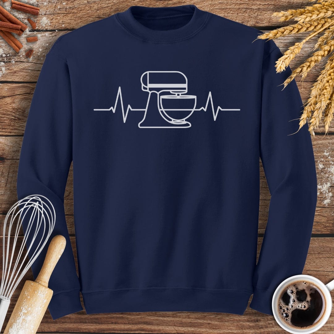 Stand Mixer EKG Sweatshirt Baking Threads
