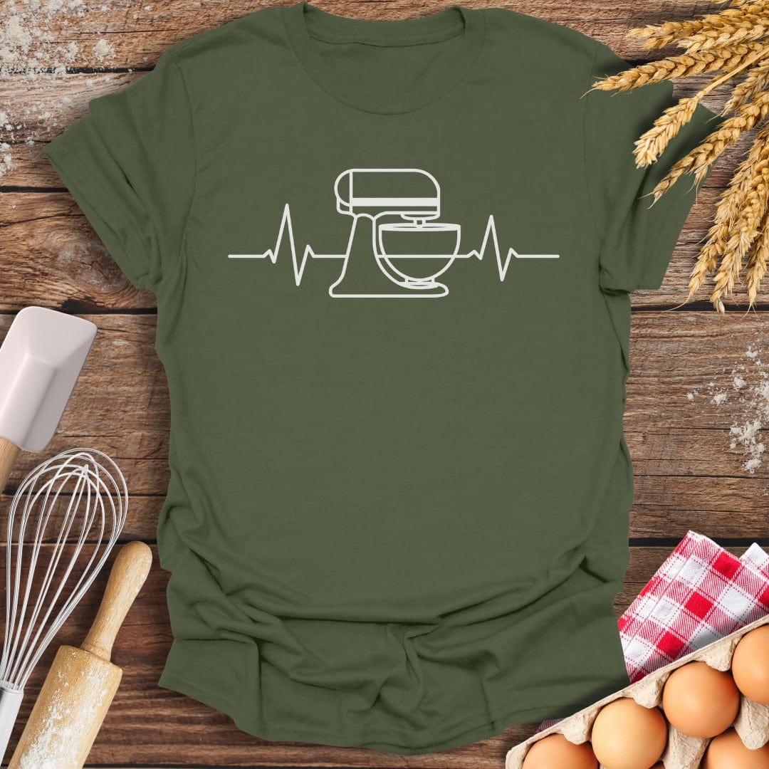 Stand Mixer EKG T-Shirt Military Green / S Baking Threads