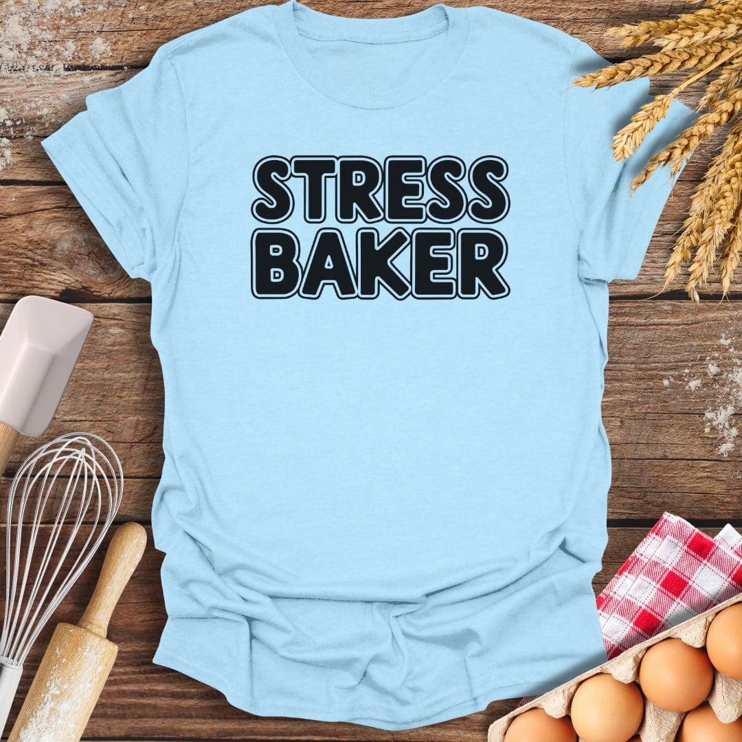Stress Baker T-Shirt Light Blue / S Baking Threads