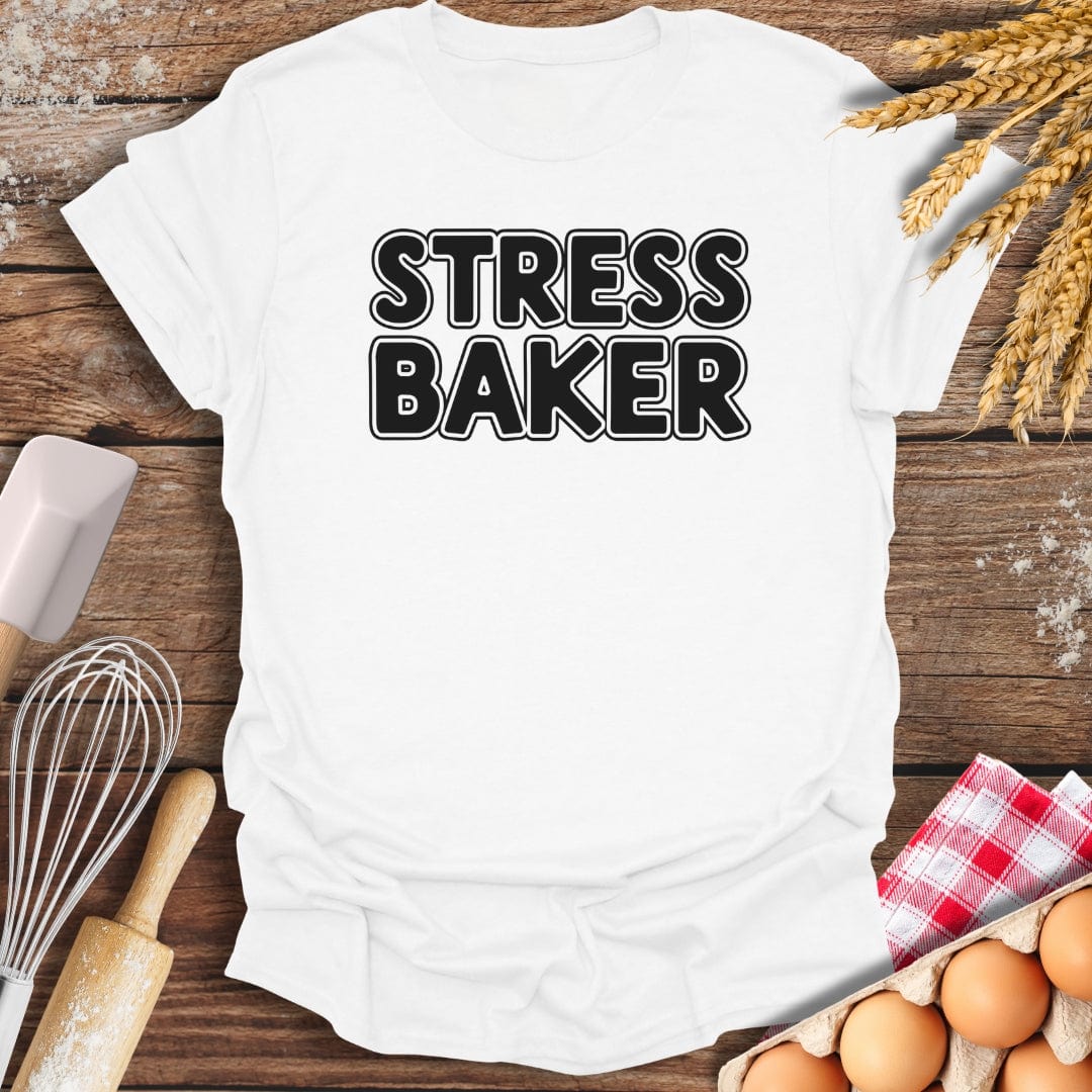Stress Baker T-Shirt White / S Baking Threads