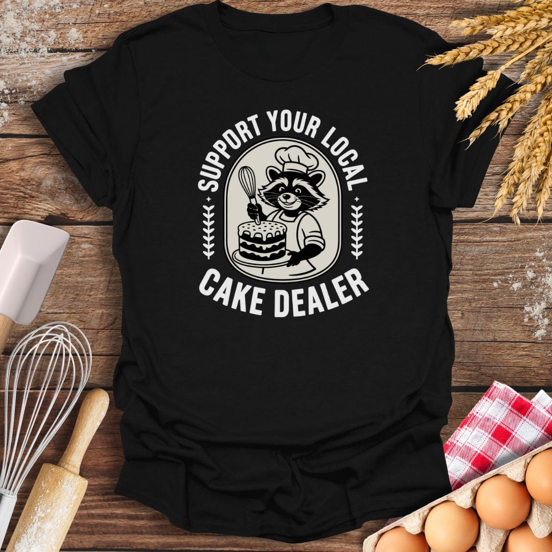 Support Your Local Cake Dealer T-Shirt Black / S Baking Threads