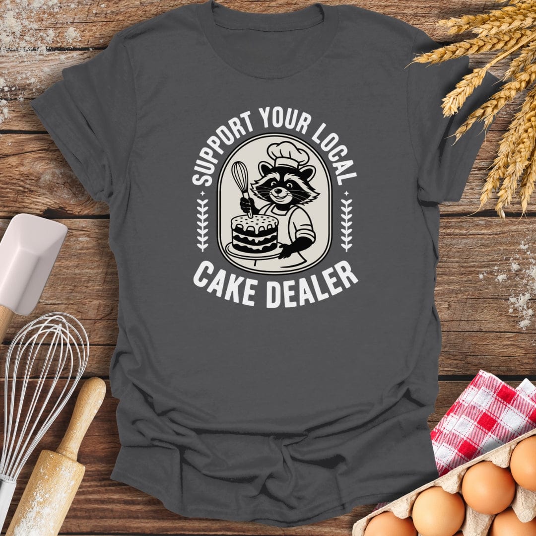 Support Your Local Cake Dealer T-Shirt Charcoal / S Baking Threads