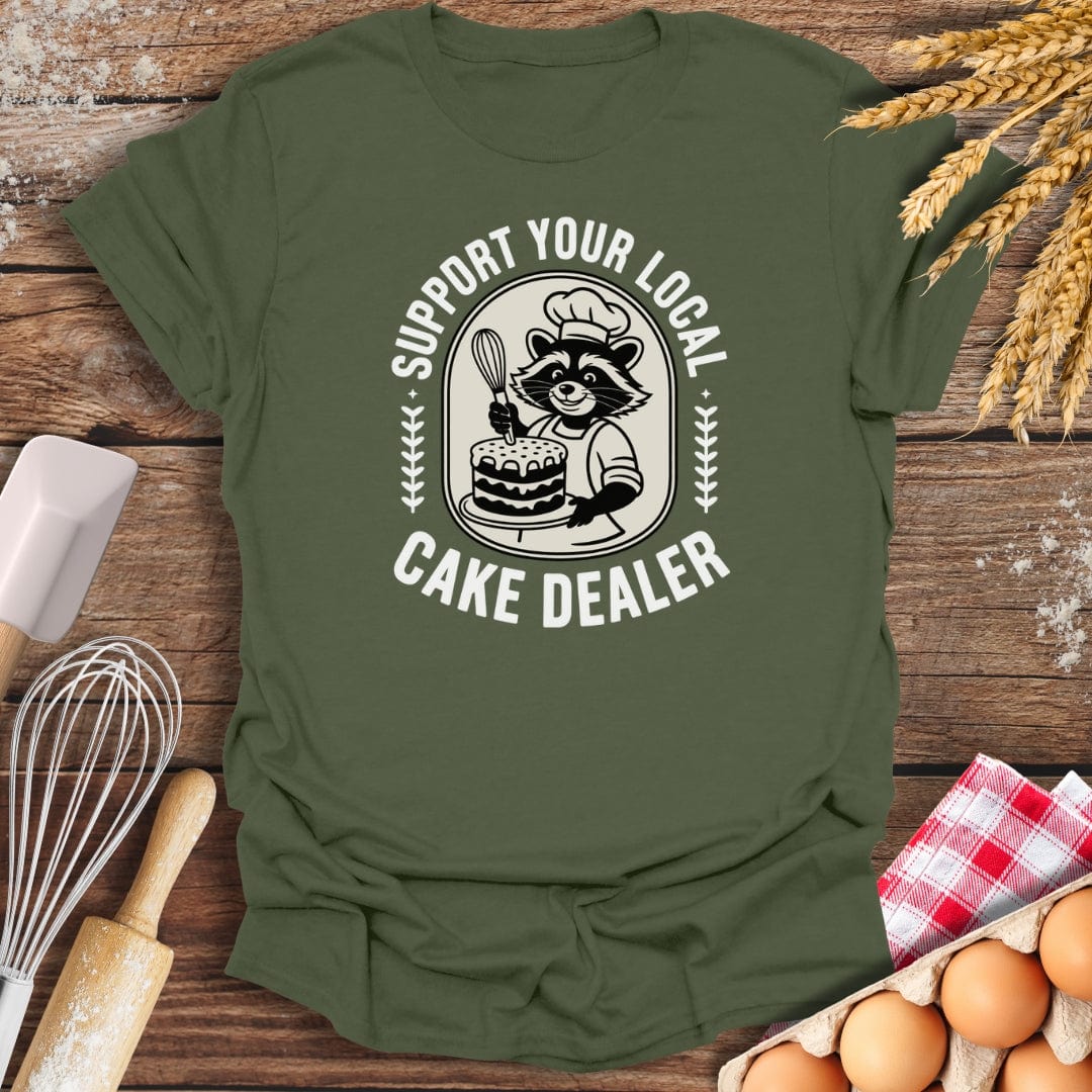 Support Your Local Cake Dealer T-Shirt Military Green / S Baking Threads